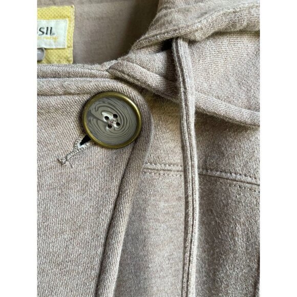 FOSSIL Jersey Knit Classic Peacoat with Hood Size Small - Picture 6 of 9